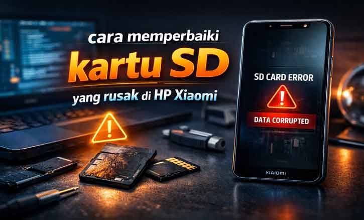 cara memperbaiki kartu sd yang rusak di hp xiaomi