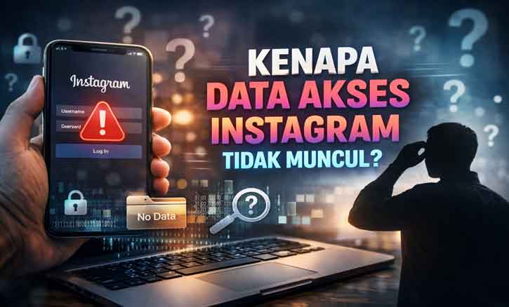 Tampilan menu pengaturan Instagram yang menunjukkan lokasi fitur data akses atau informasi akun