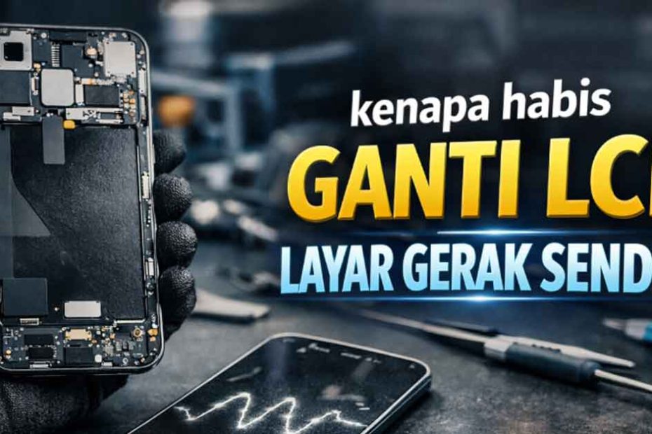 kenapa habis ganti lcd layar gerak sendiri