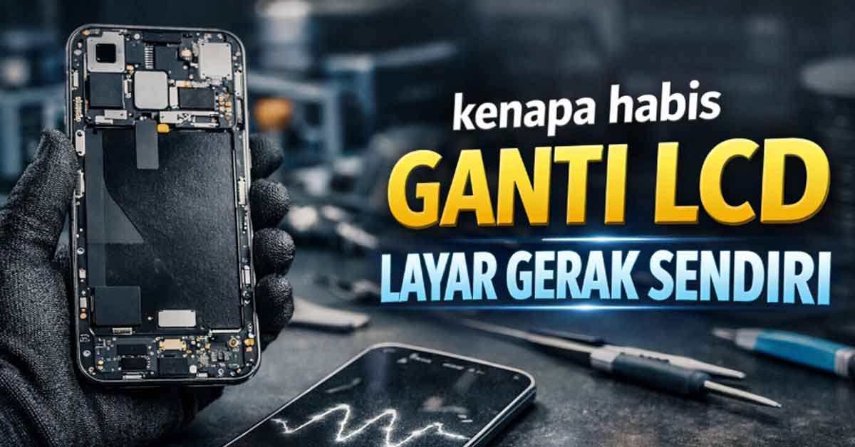 kenapa habis ganti lcd layar gerak sendiri