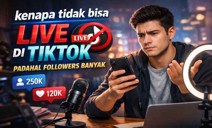 kenapa tidak bisa live di tiktok padahal followers banyak