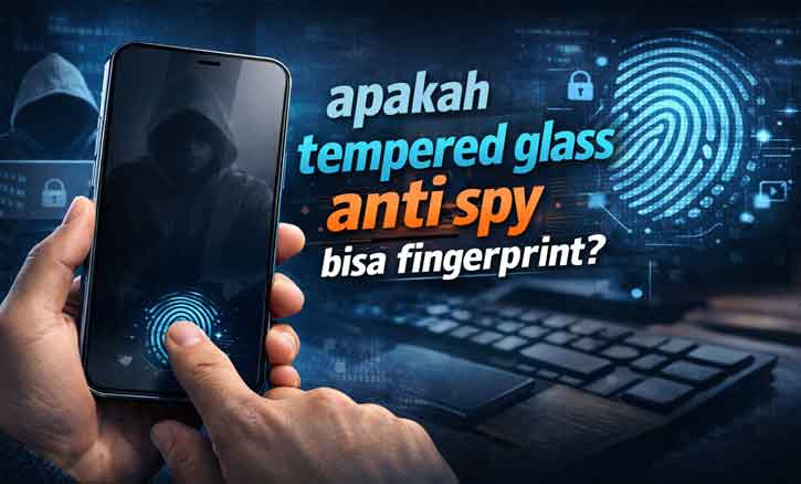 apakah tempered glass anti spy bisa fingerprint