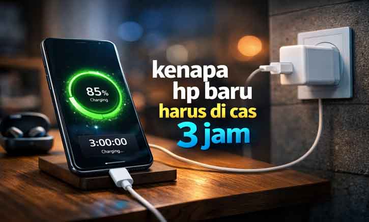 kenapa hp baru harus di cas 3 jam