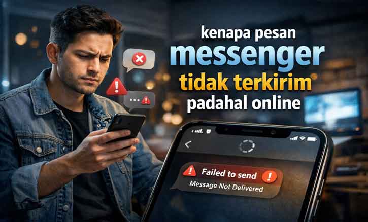 kenapa pesan messenger tidak terkirim padahal online