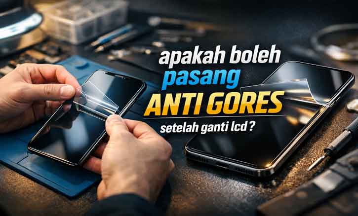apakah boleh pasang anti gores setelah ganti lcd