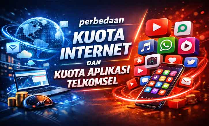 perbedaan kuota internet dan kuota aplikasi telkomsel