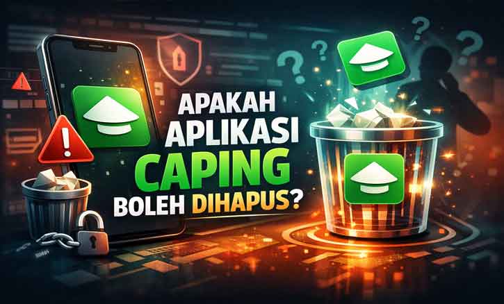 Ilustrasi menghapus aplikasi Caping di HP Android dengan tampilan menu uninstall