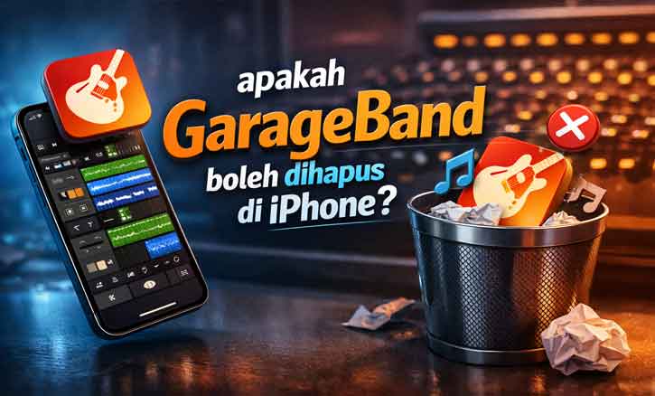 Tampilan aplikasi GarageBand di iPhone yang dapat dihapus untuk menghemat ruang penyimpanan
