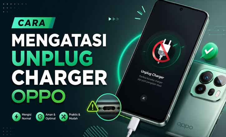 Ilustrasi cara mengatasi unplug charger Oppo dengan membersihkan port charger dan menggunakan kabel original