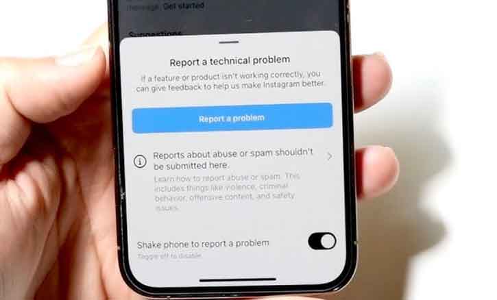 melaporkan masalah bug ke instagram